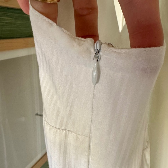 La Ligne White Beatrix white pinstripe dress size M - Picture 11 of 11
